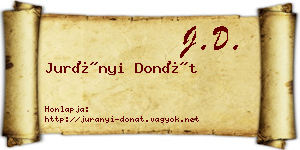 Jurányi Donát névjegykártya